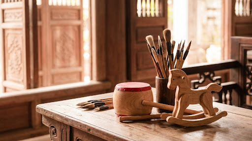 Không gian thư pháp và sách cổ gợi cảm hứng đặt tên cho bé